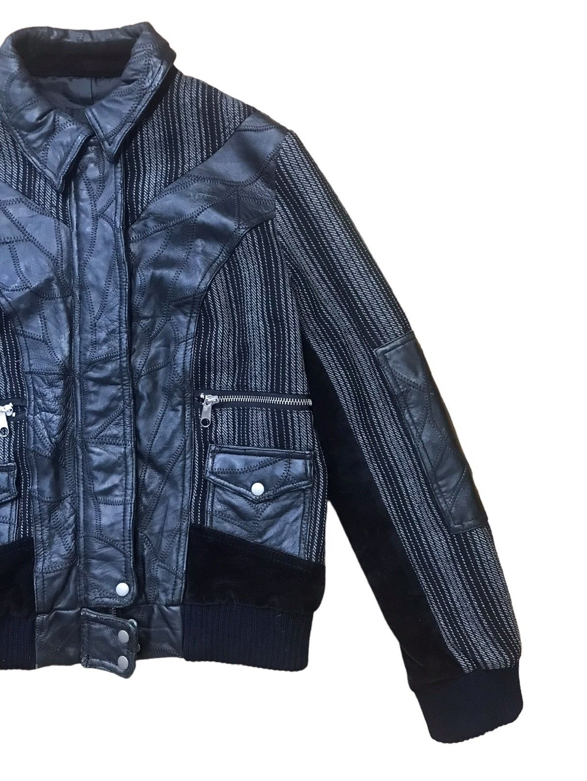 Japanese Brand Kacia Half Leather Wool Jacket Size US S / EU 44-46 / 1 - 4 Thumbnail
