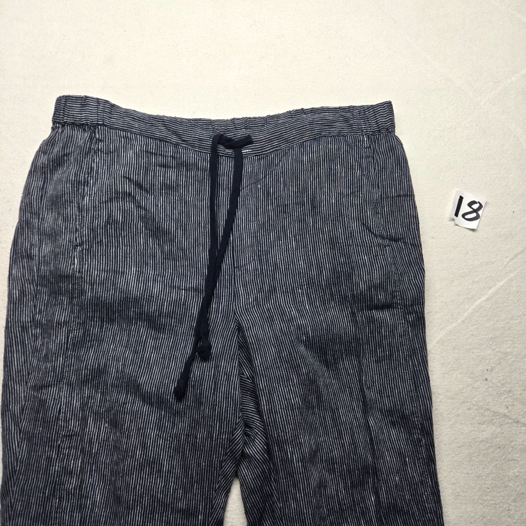 Coldwater Creek Coldwater Creek Pants Cropped Wide-Leg Black Women Adult PL Petite Linen Blend Pockets 90s Bohemian Size 36" / US 14 / IT 50 - 2 Thumbnail
