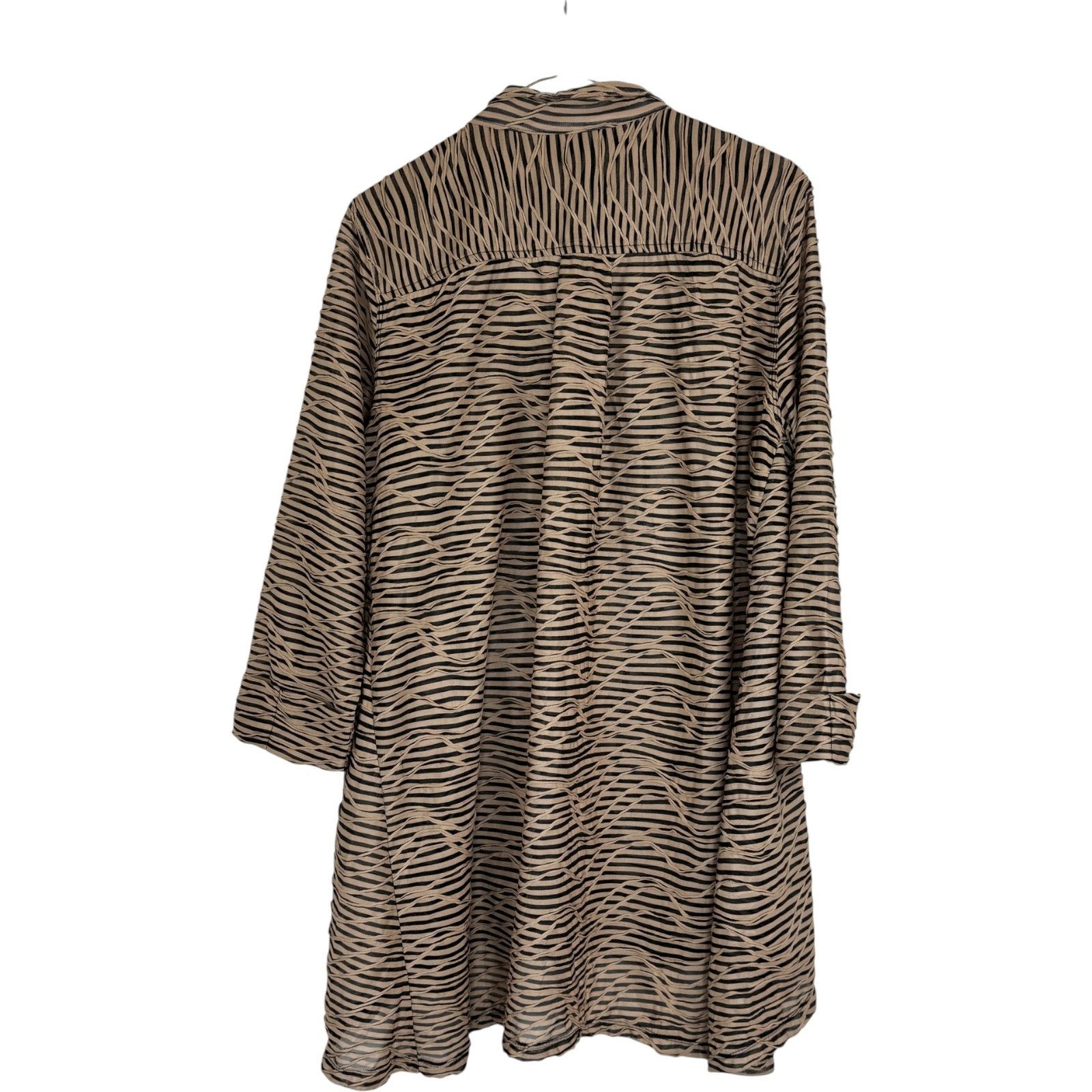 Other Vincente Shawl Shrug XL Brown Black Striped Textured Size XL / US 12-14 / IT 48-50 - 5 Thumbnail
