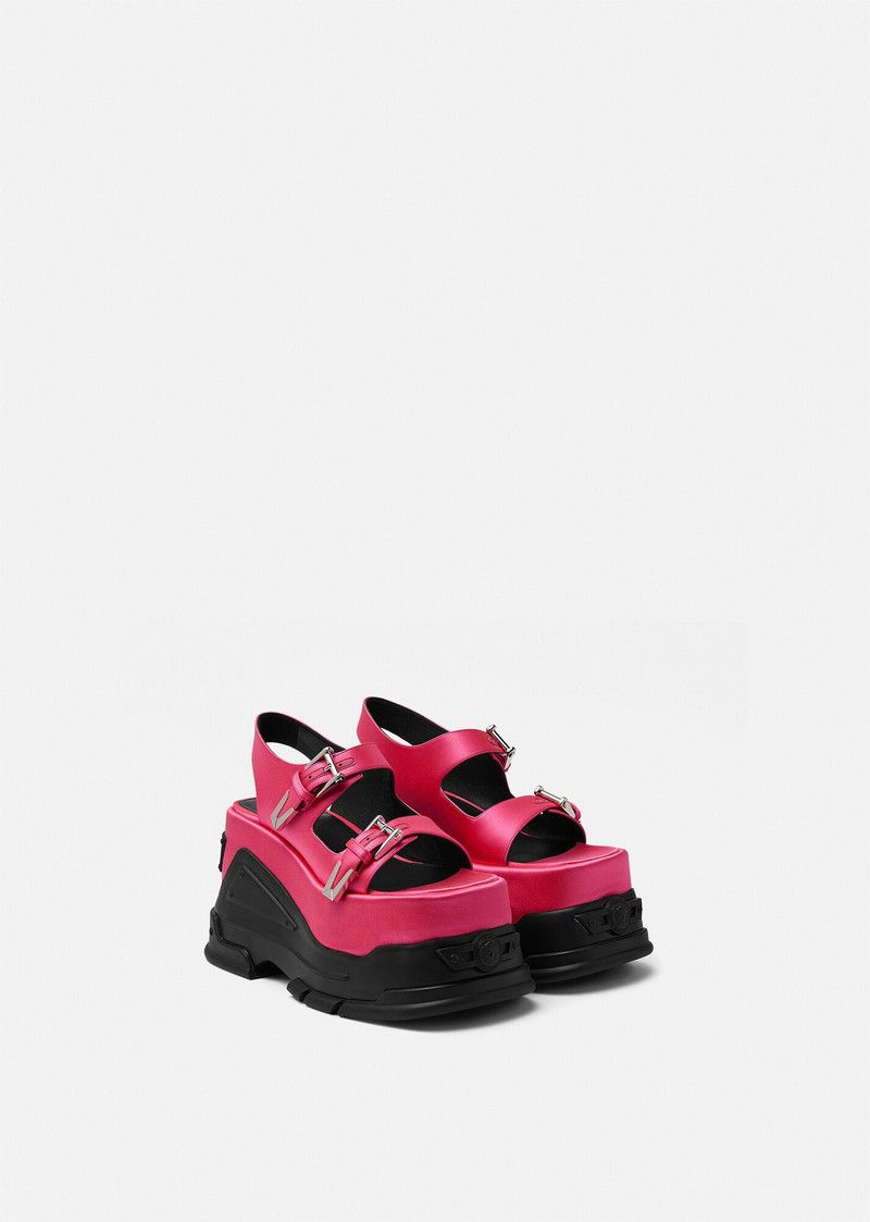 Versace o1y0226 Ankle Strap Sandals in Fuchsia/Black Size US 6 / IT 36 - 2 Thumbnail
