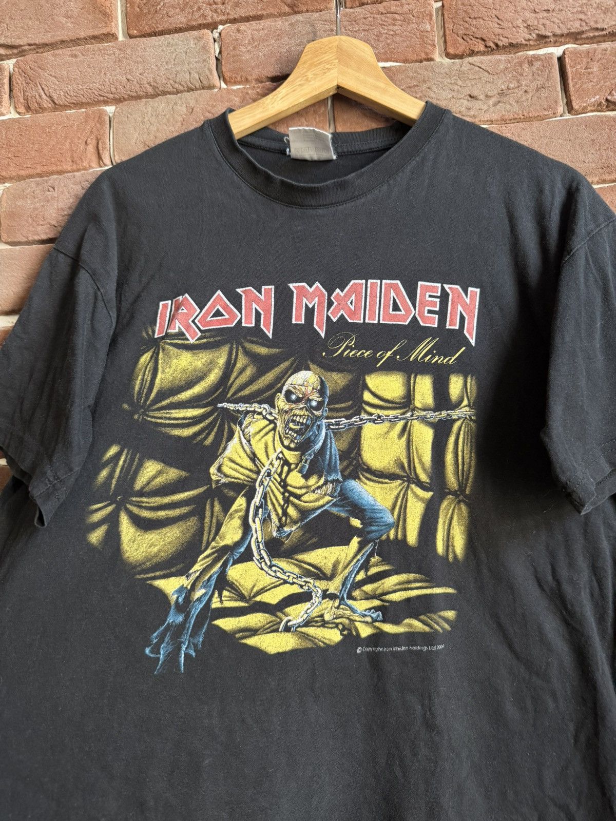 Band Tees Vintage 00s Iron Maiden Piece Of Mind Washed Metal Band Tee Size US L / EU 52-54 / 3 - 4 Thumbnail