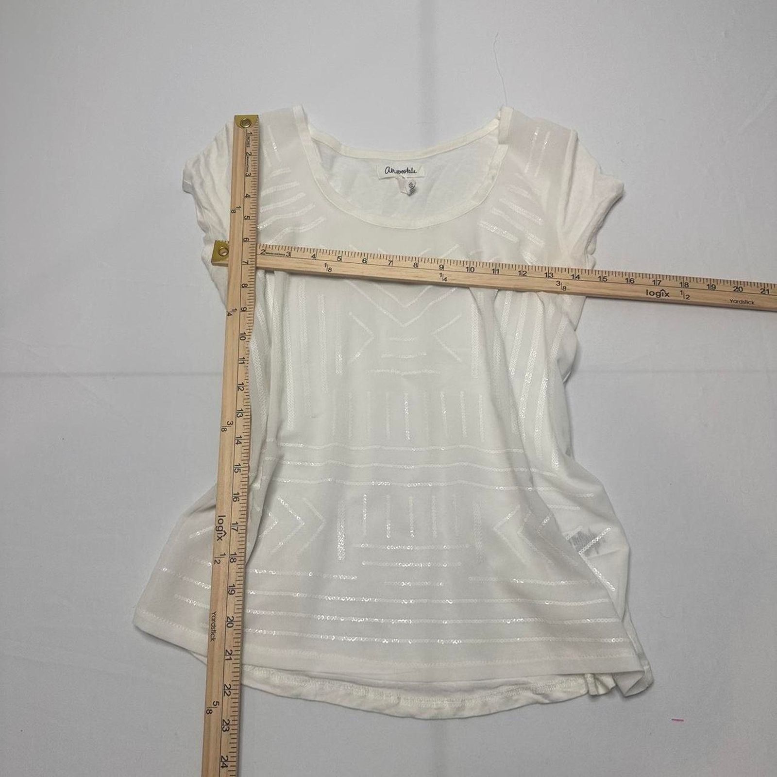 Aeropostale White Sequin Aeropostale Vintage Size Small Top Size US S / EU 44-46 / 1 - 4 Thumbnail
