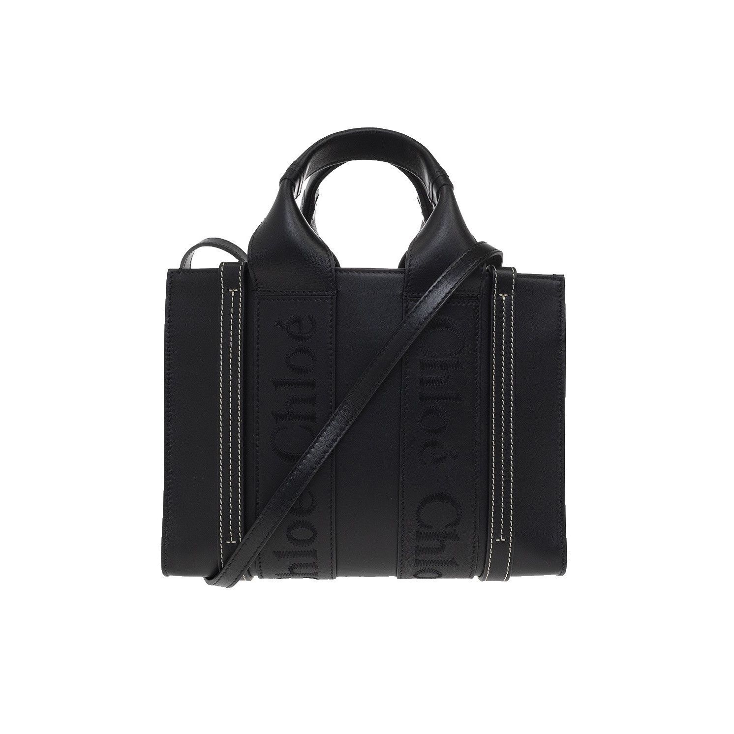 Chloe Chloe Small Tote Black Grained Leather Top Handle Bag New & Size ONE SIZE - 1 Thumbnail