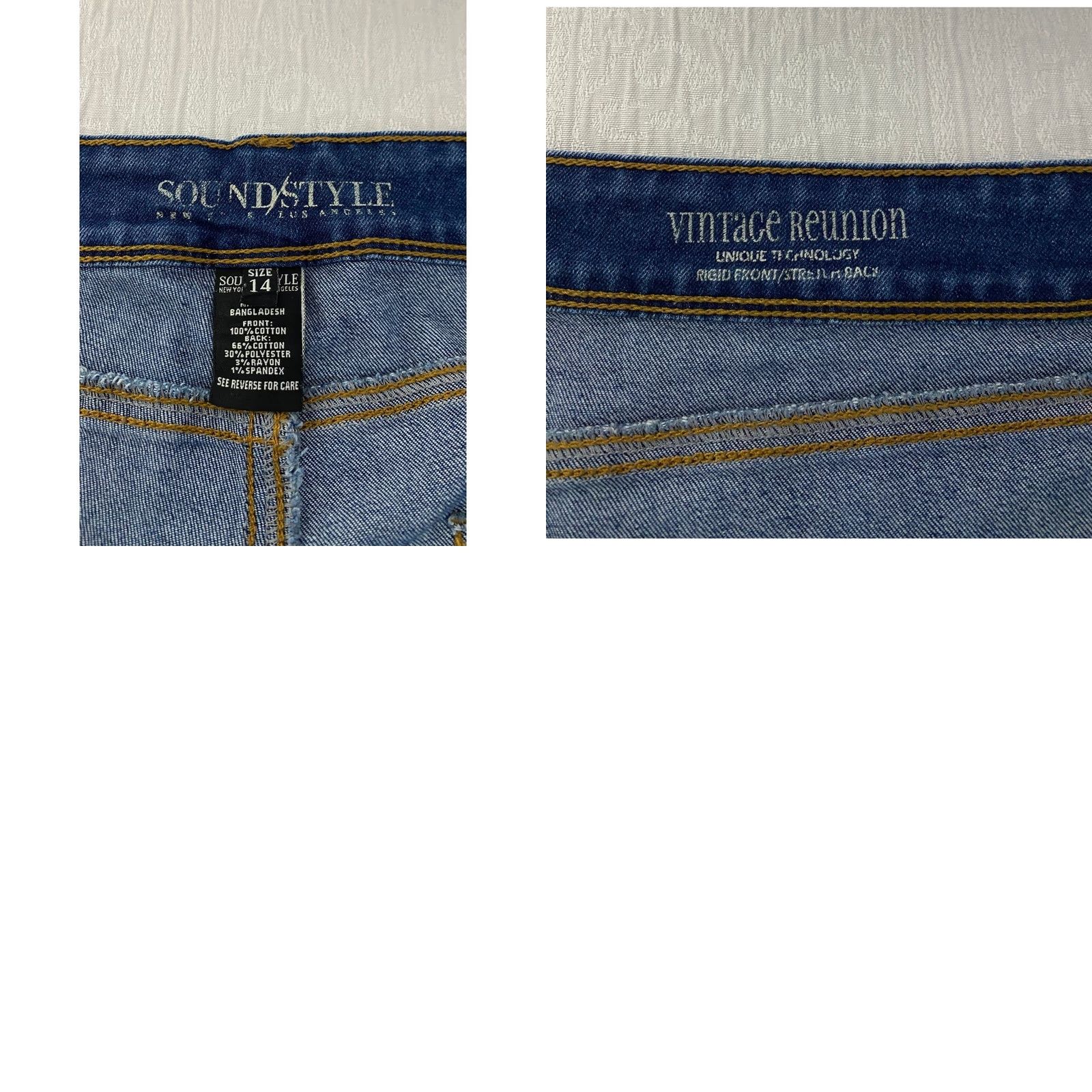Vintage Sound Style Hayden Girlfriend Jeans 14W Medium Wash Distressed Raw Hem Blue Womens Jeans Size 36" / US 14 / IT 50 - 8 Thumbnail