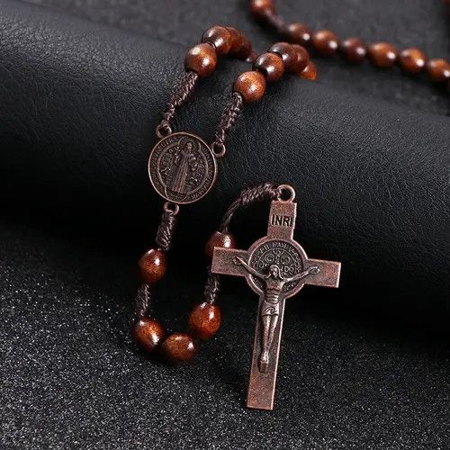 Jewelry Saint Benedict Rosary Necklace Chain Catholic Church Jesus Size ONE SIZE - 8 Thumbnail