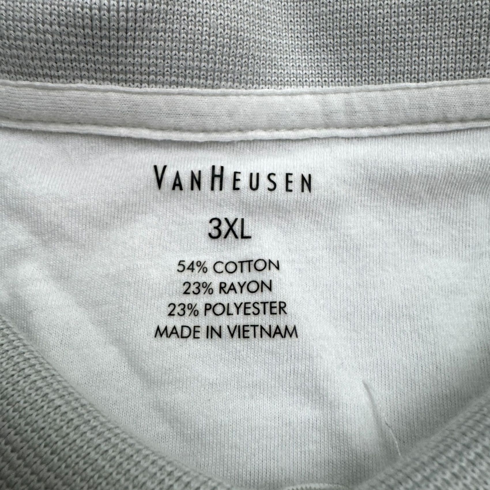 Van Heusen VINTAGE Van Heusen Striped Polo Shirt Mens 3XL Gray Short Sleeve Cotton Blend Big & Tall Polo Mens Nike Shirt Size US XXL / EU 58 / 5 - 4 Thumbnail