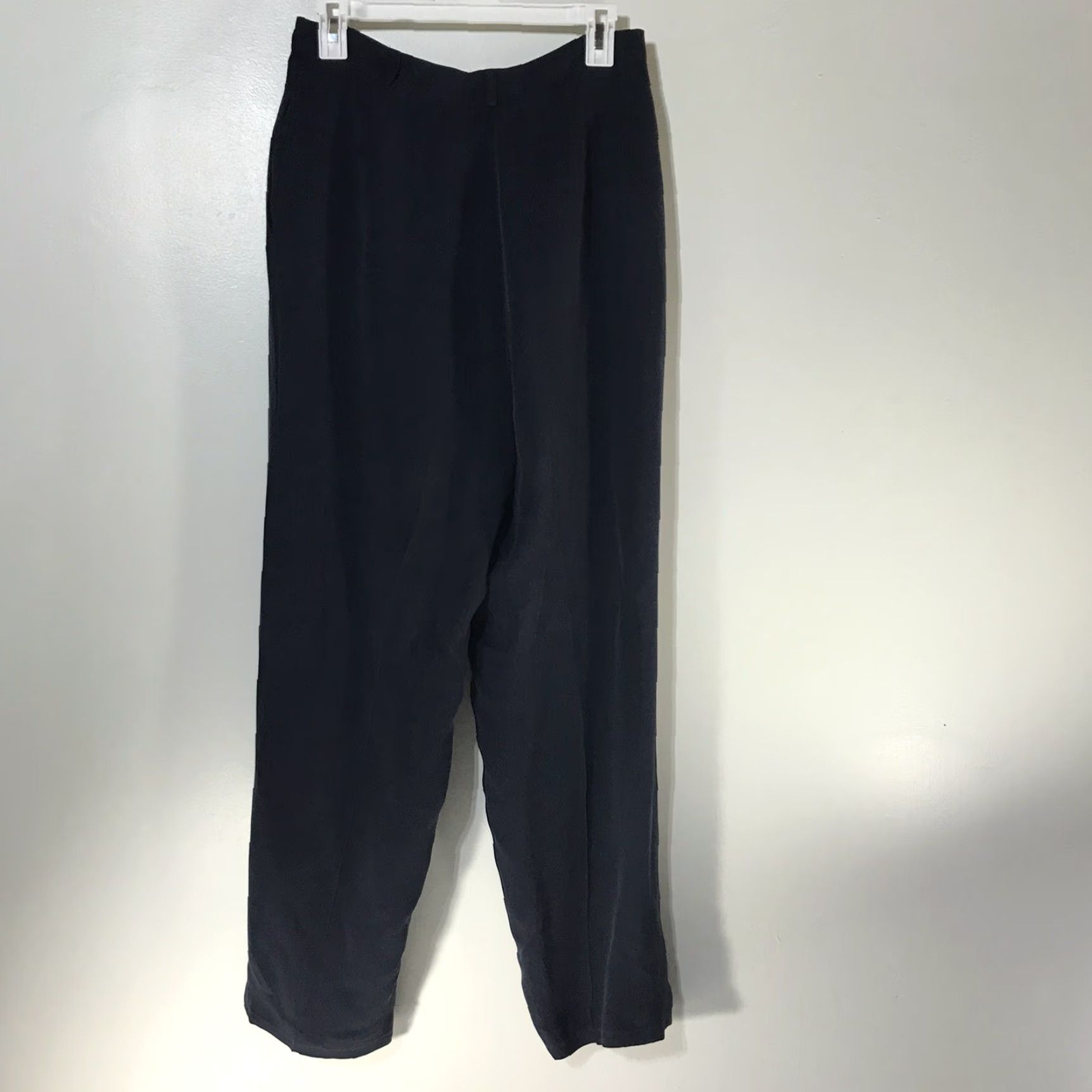 Vintage VINTAGE Parisian Signature Navy Silk Dress Pants Women’s Size 12 High Rise Business Casual Workwear Straight Leg Size 34" / US 12 / IT 48 - 4 Thumbnail