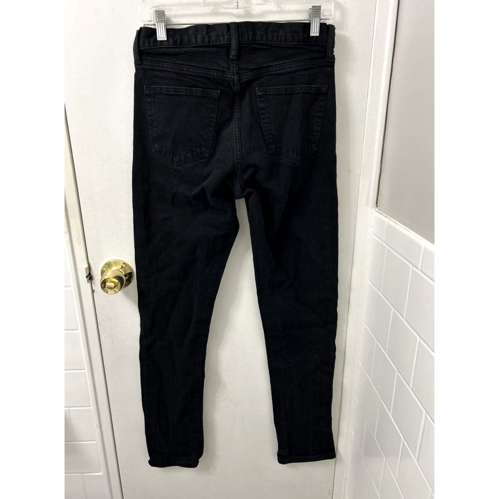 Uniqlo Uniqlo Selvedge Jeans Mens Black Slim Straight Kaihara Stretch Denim 29x32 Size US 29 - 7 Thumbnail