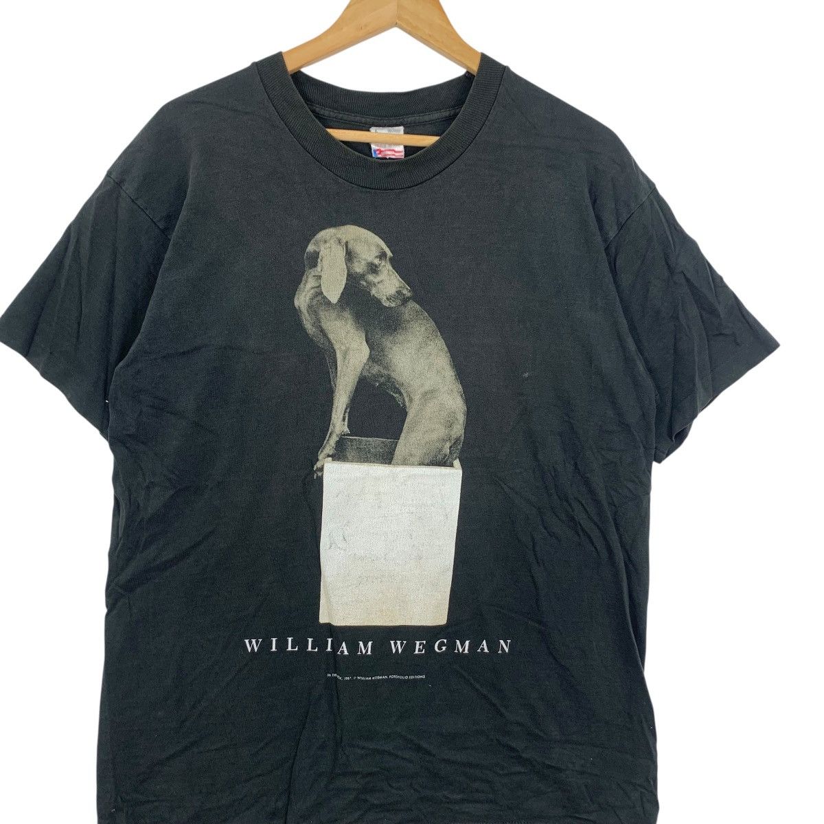 Vintage 1987 WILLIAM WEGMAN In The Box Fotofolio Tee Shirt