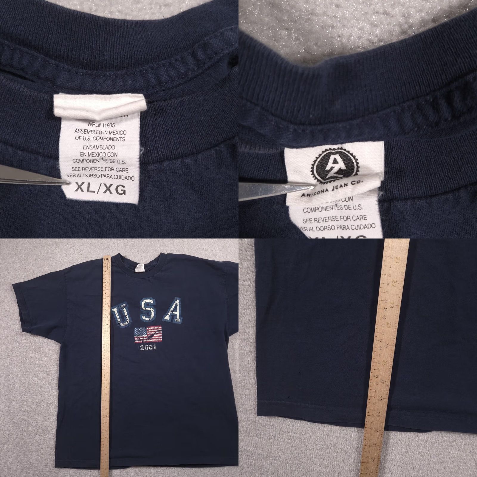 Vintage VINTAGE Arizona Jean Co Shirt Mens XL Blue USA Flag 2001 Patriotic Graphic Tee Size US XL / EU 56 / 4 - 8 Thumbnail