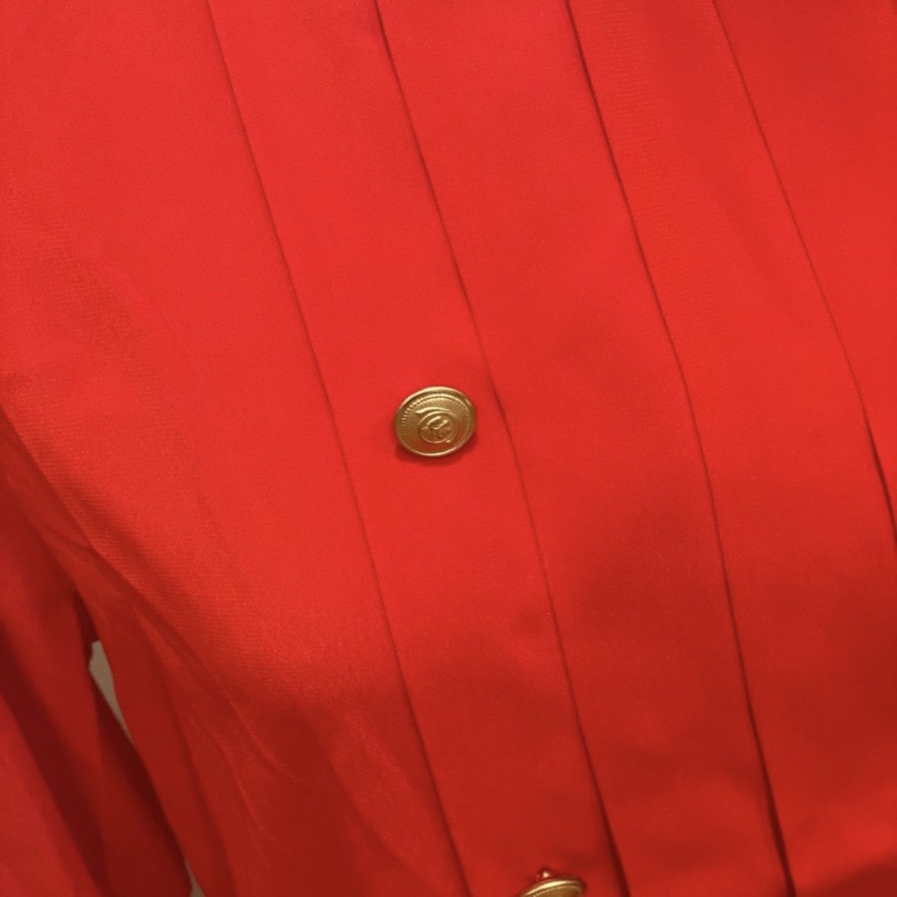 Vintage Vintage 80s 90s Pleat Front Blouse Double Breasted Red 6 Size M / US 6-8 / IT 42-44 - 6 Thumbnail