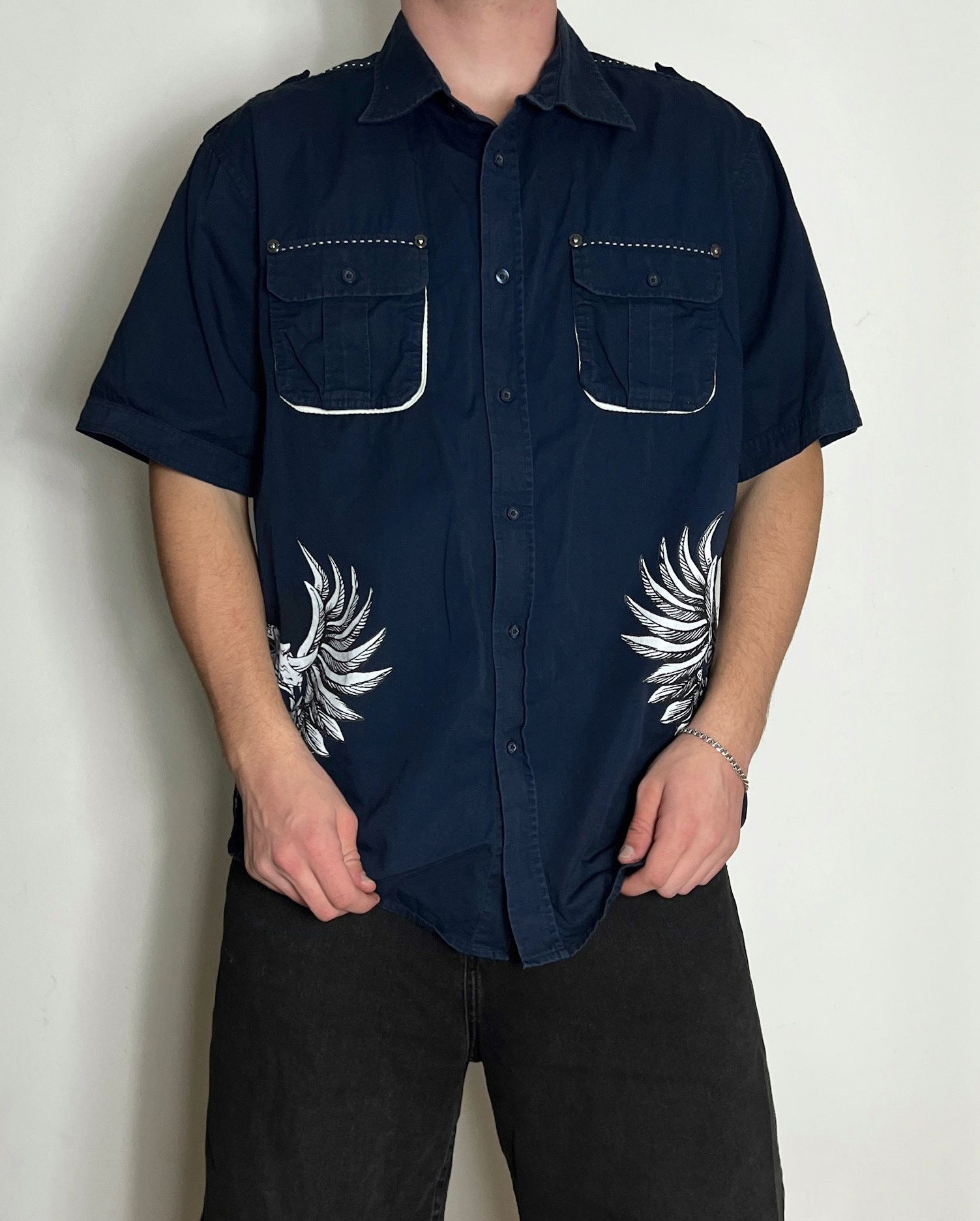 Ecko Unltd. Ecko Unltd Heaven & Hell XL Short Sleeve Shirt Vintage Y2K Size US XL / EU 56 / 4 - 1 Thumbnail