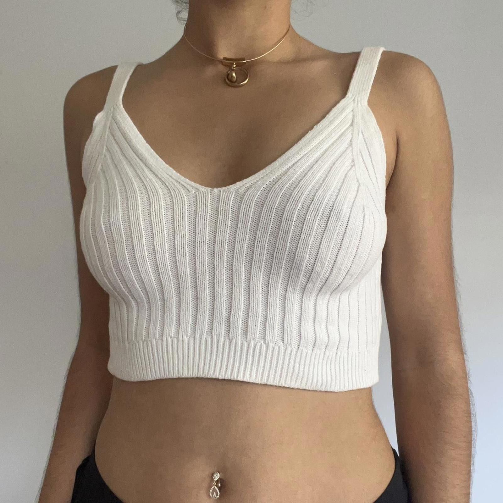 Other White ribbed knit crop top Size XS / US 0-2 / IT 36-38 - 2 Thumbnail