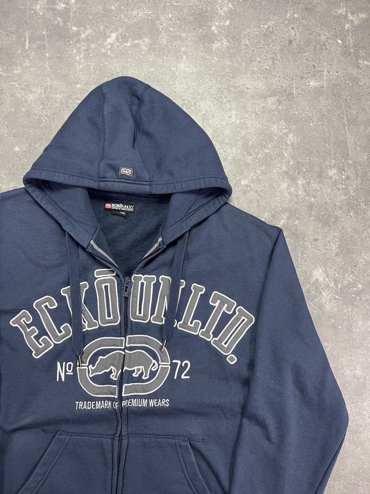 Ecko Unltd. Ecko Unltd. Dark Blue Big Logo Baggy Zip Hoodie XL Size US XL / EU 56 / 4 - 4 Thumbnail