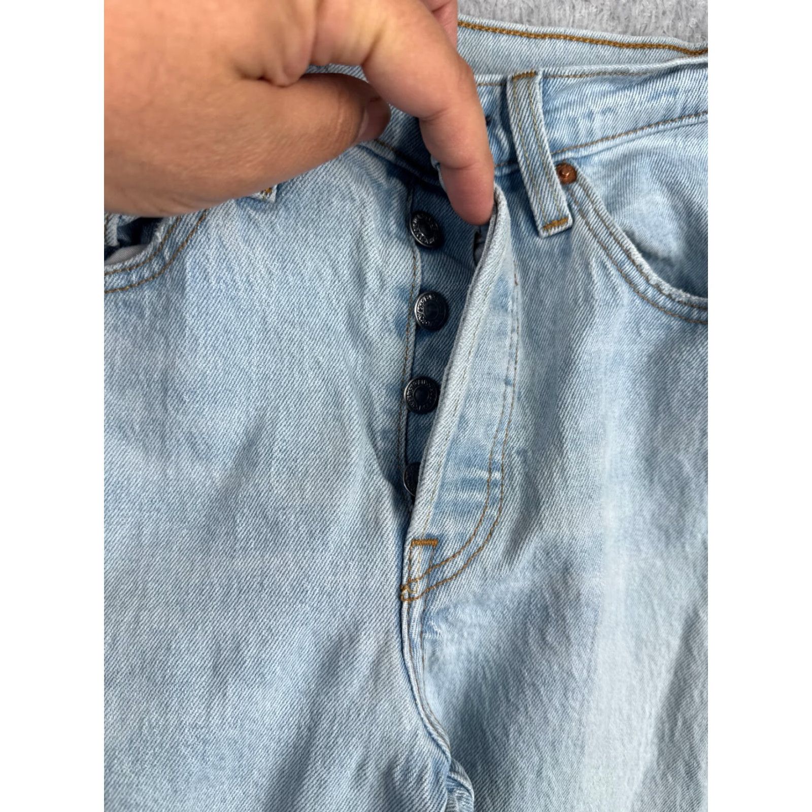 Levi's Levi's Jeans Womens 24 Blue Denim 501 Original Cropped Premium Big E 24x25 Size 42" / US 20 - 7 Thumbnail