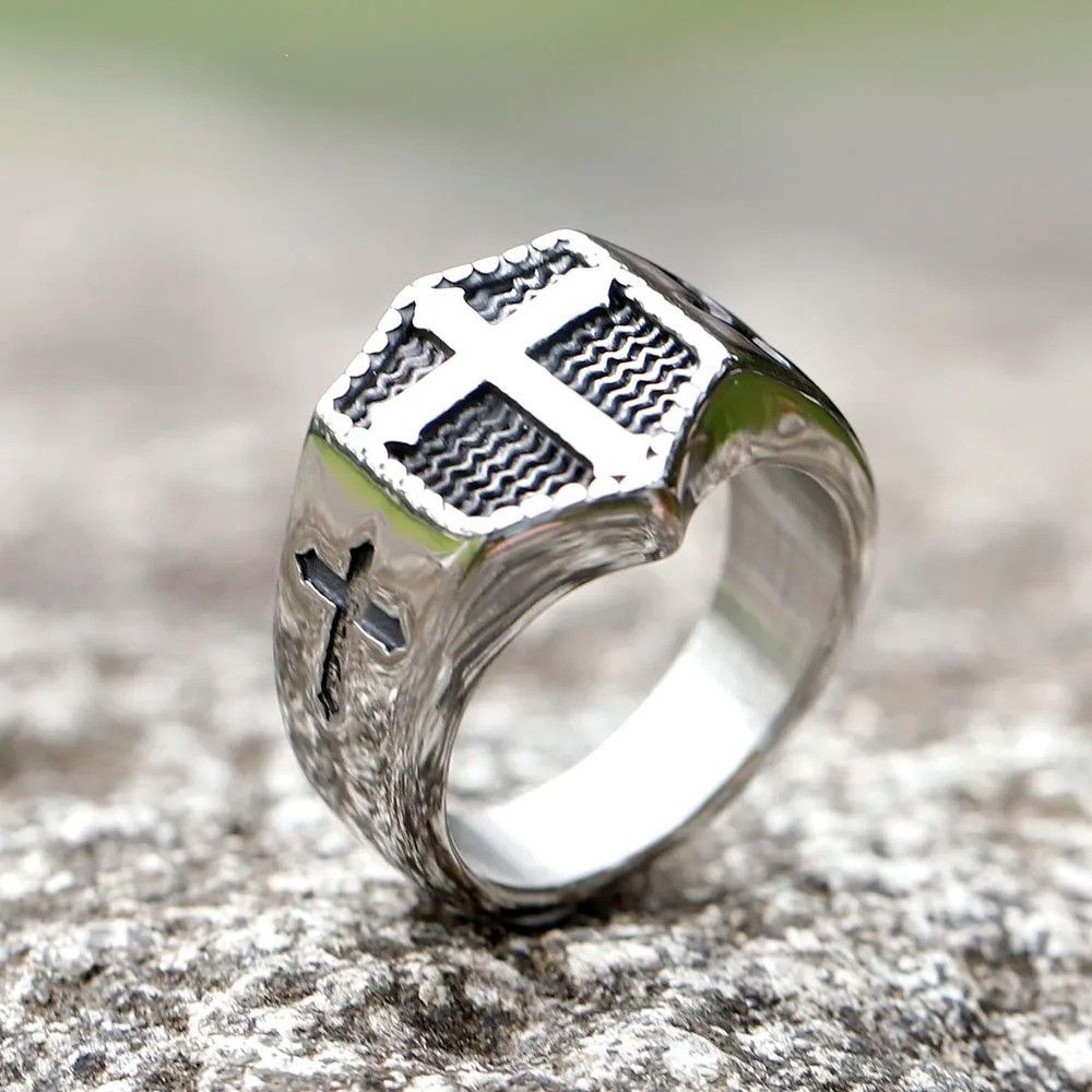 Jewelry Cross Ring Streetwear Jewelry Fashion Gift Size ONE SIZE - 5 Thumbnail