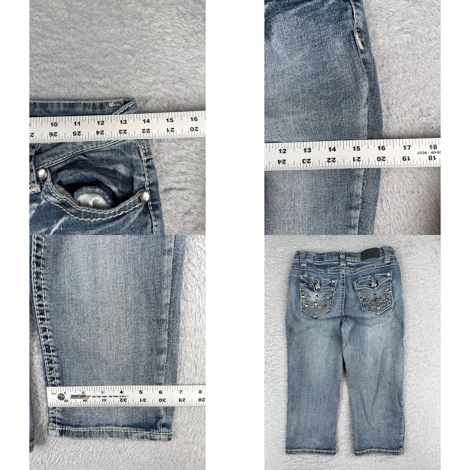 Vintage Zanadi Jeans Women Capri 6 Blue Denim Cotton Blend Low Rise 26x18 Size 28" / US 6 / IT 42 - 9 Thumbnail