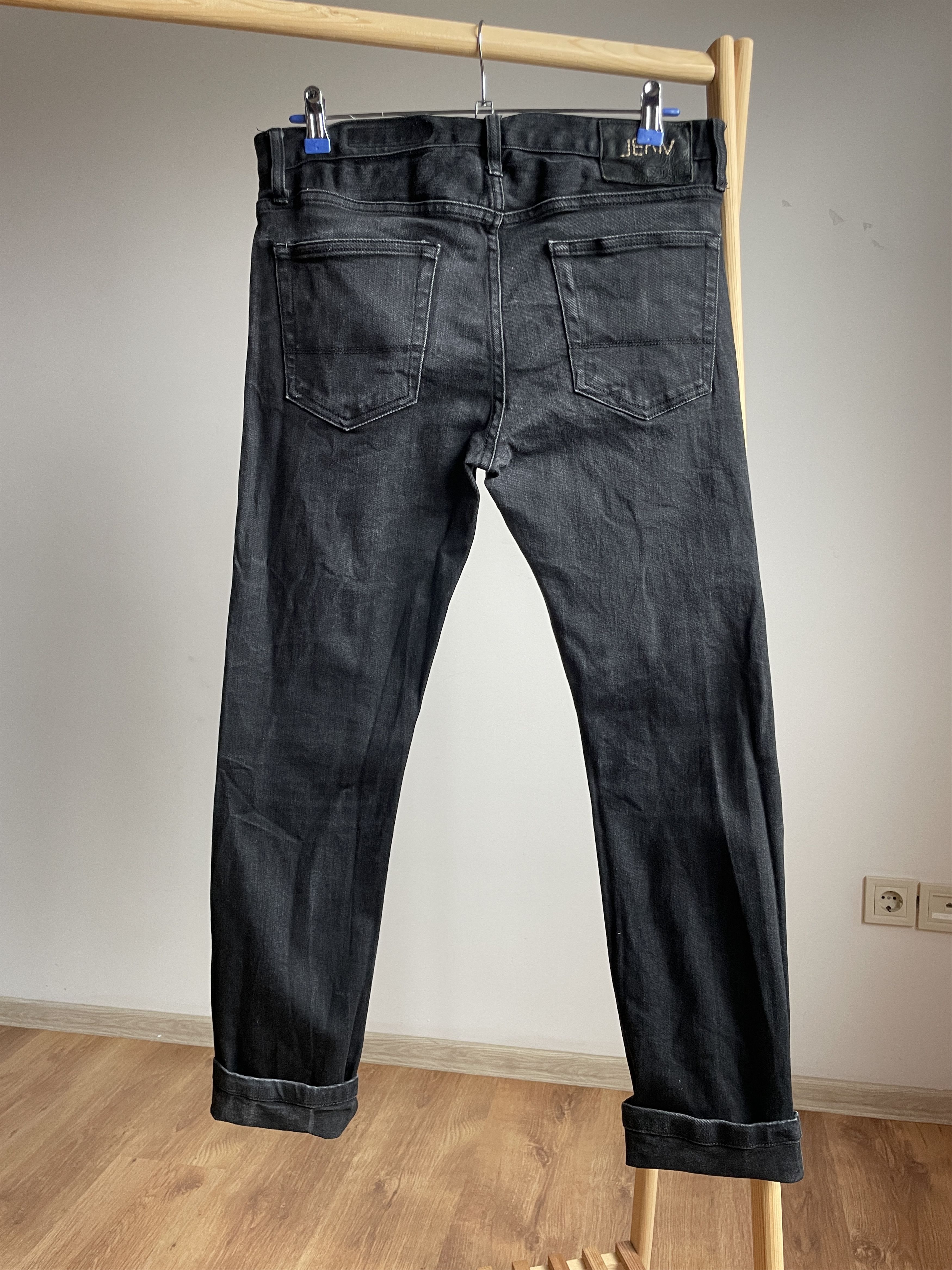 Jean Shop Jean Shop Jim Stretch Slim Washed Black Selvedge Denim Size US 32 / EU 48 - 2 Thumbnail