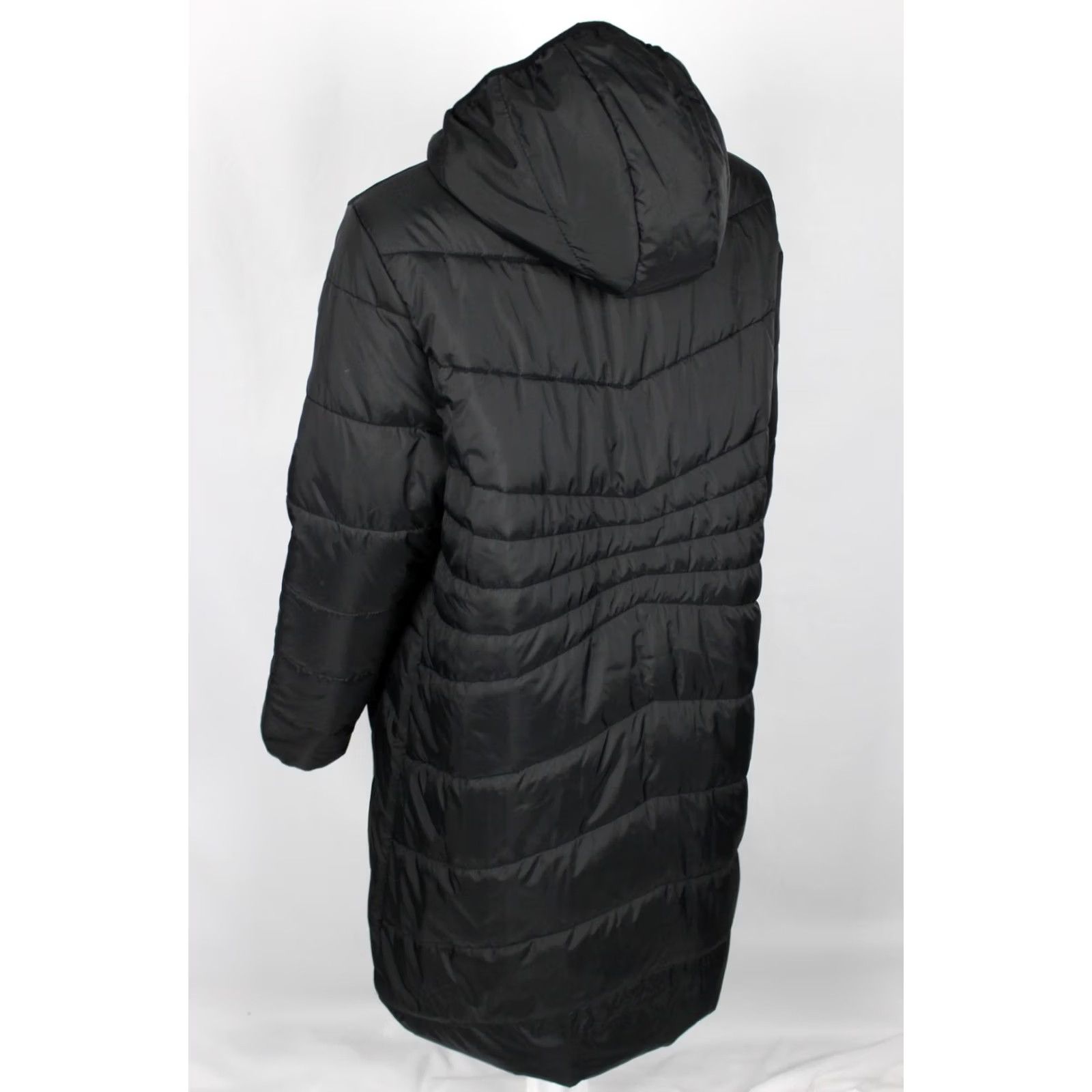 New Balance New Balance Women's Long Puffer Jacket Fleece Lined Hooded Insulated L Black Size L / US 10 / IT 46 - 2 Thumbnail