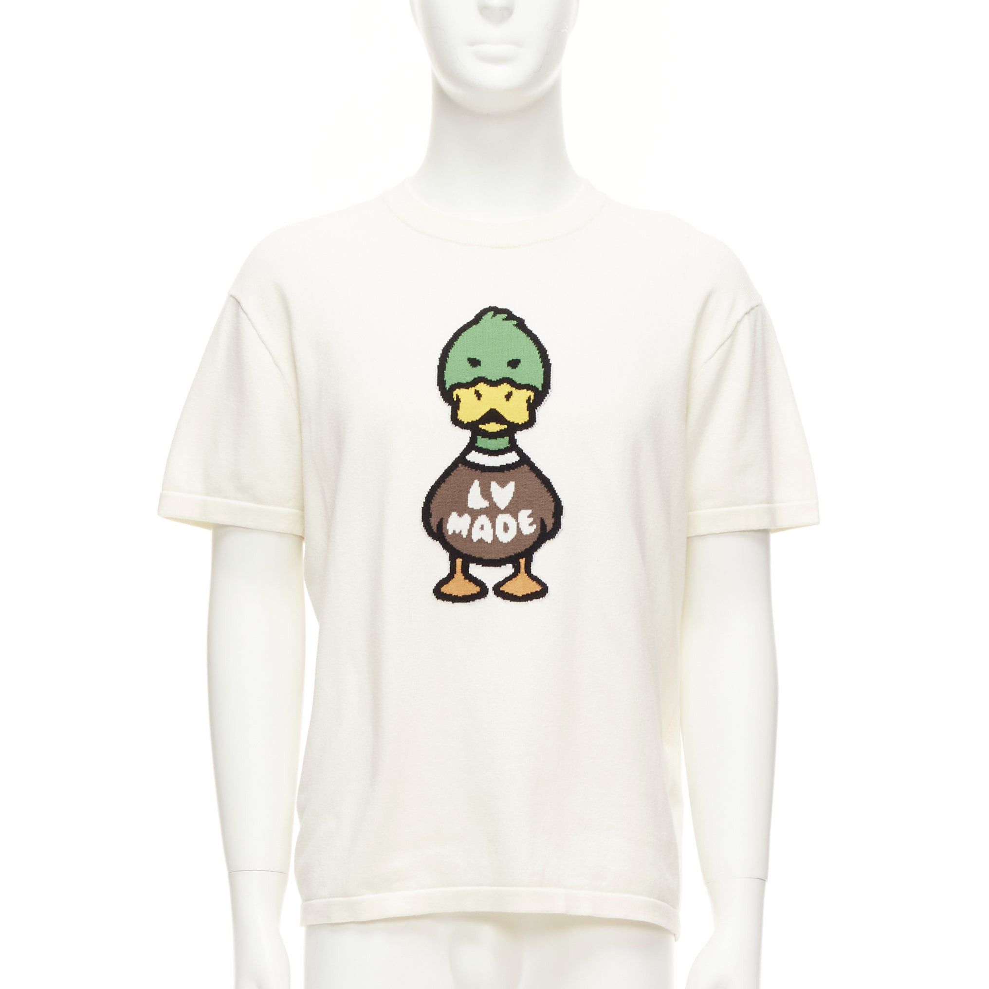 Louis Vuitton LOUIS VUITTON Nigo LV Made Duck cream intarsia jacquard knit top S Size US S / EU 44-46 / 1 - 1 Thumbnail