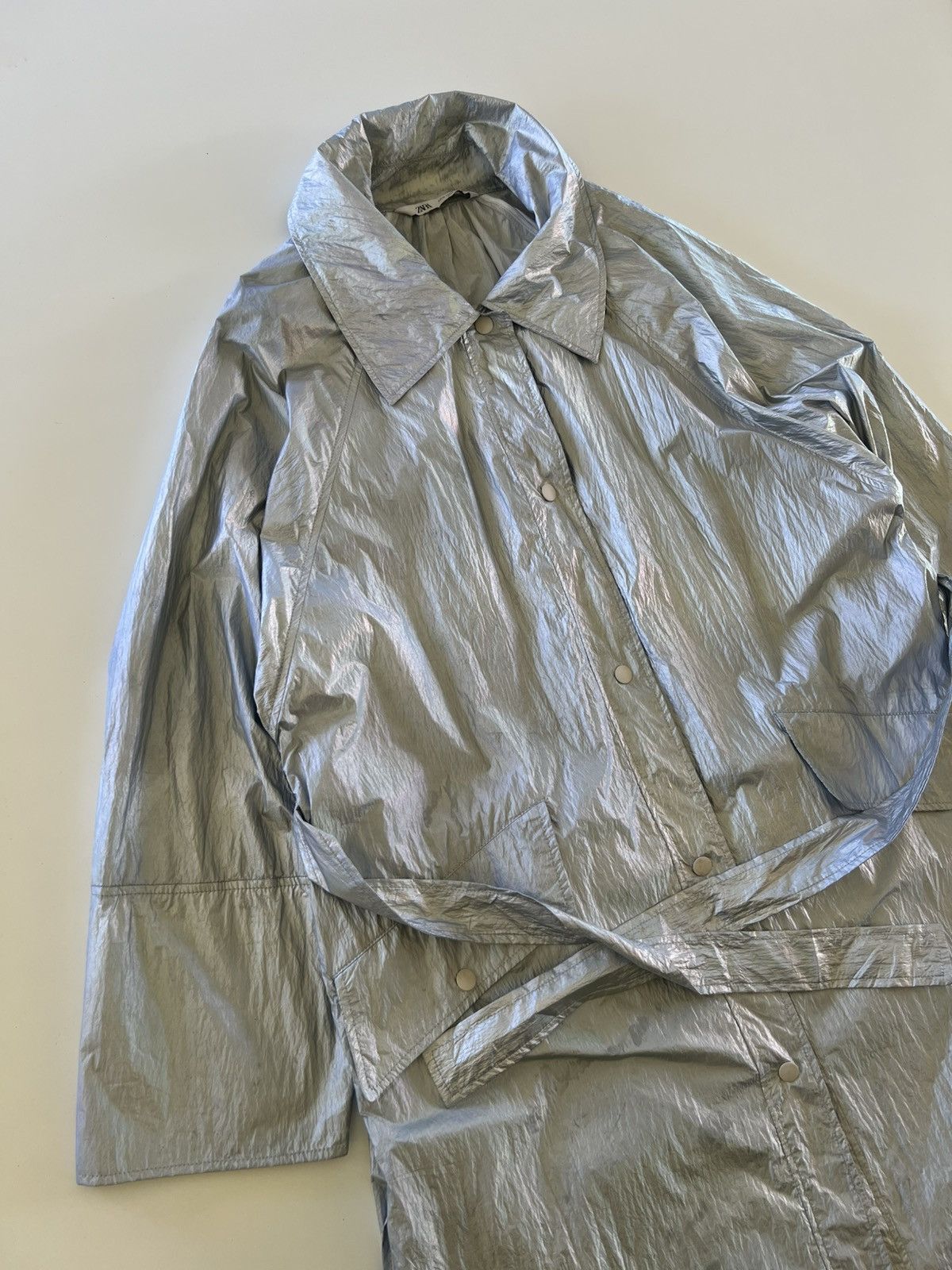 Zara Trench Coat Zara Metallic Size US M / EU 48-50 / 2 - 2 Thumbnail