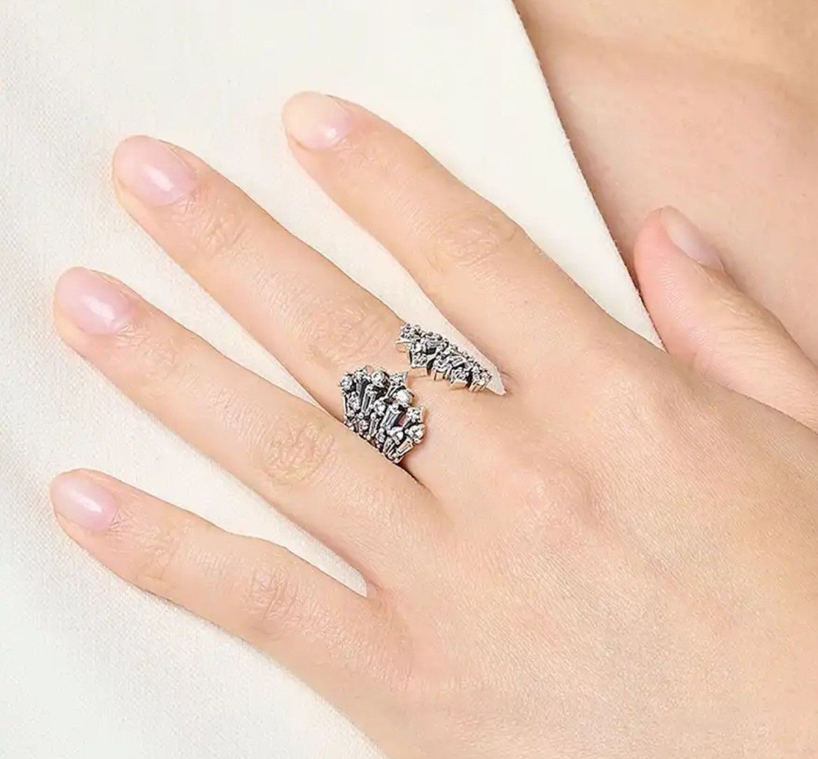Vintage Ring with Winter Sun Rays Design Size ONE SIZE - 4 Thumbnail