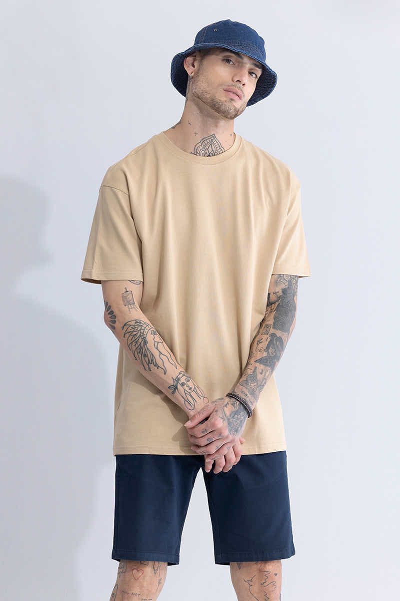 Designer Beige Oversized T-Shirts Size US S / EU 44-46 / 1 - 1 Thumbnail