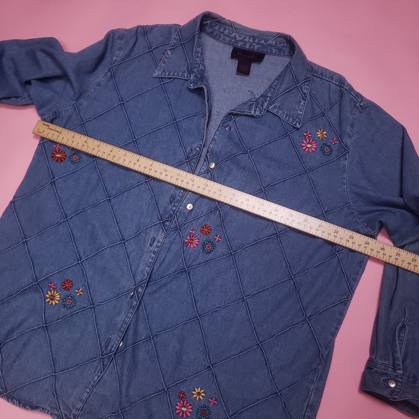 Denim & Co. Vtg Denim & Co denim Womens button up top Size XL / US 12-14 / IT 48-50 - 4 Thumbnail