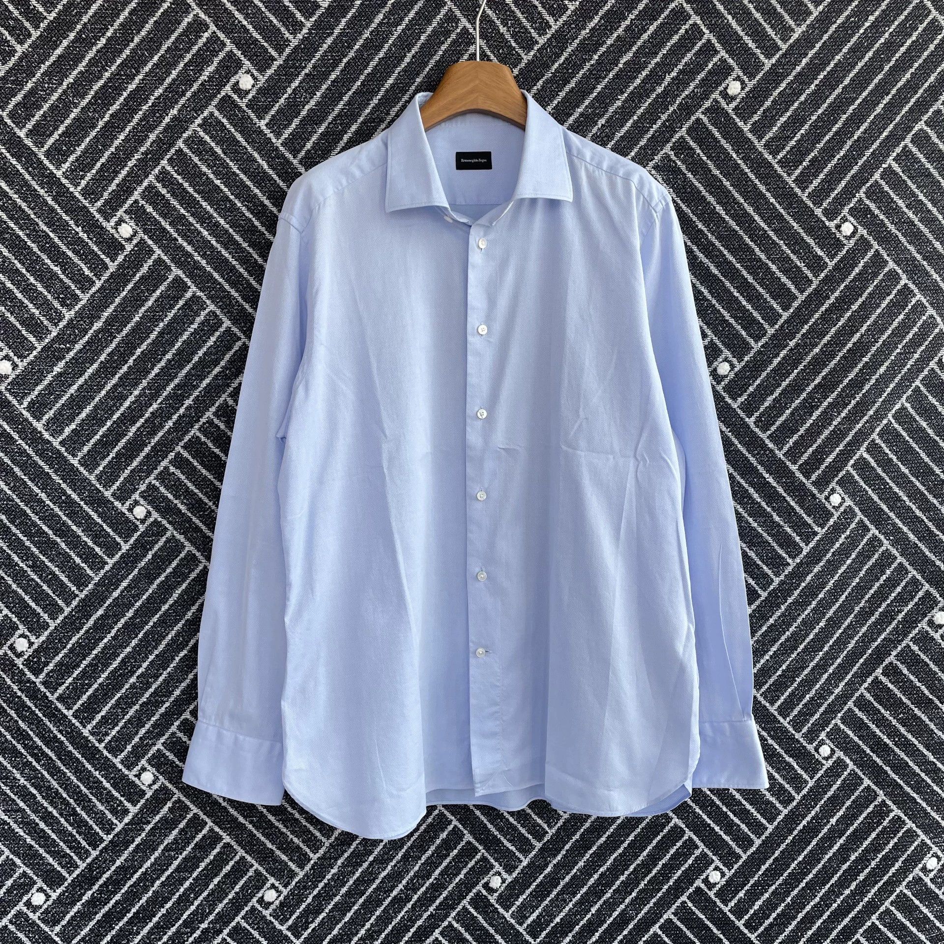 Ermenegildo Zegna 99 New Zegna Blue LS Shirt Men's Size 43 Size US S / EU 44-46 / 1 - 1 Thumbnail
