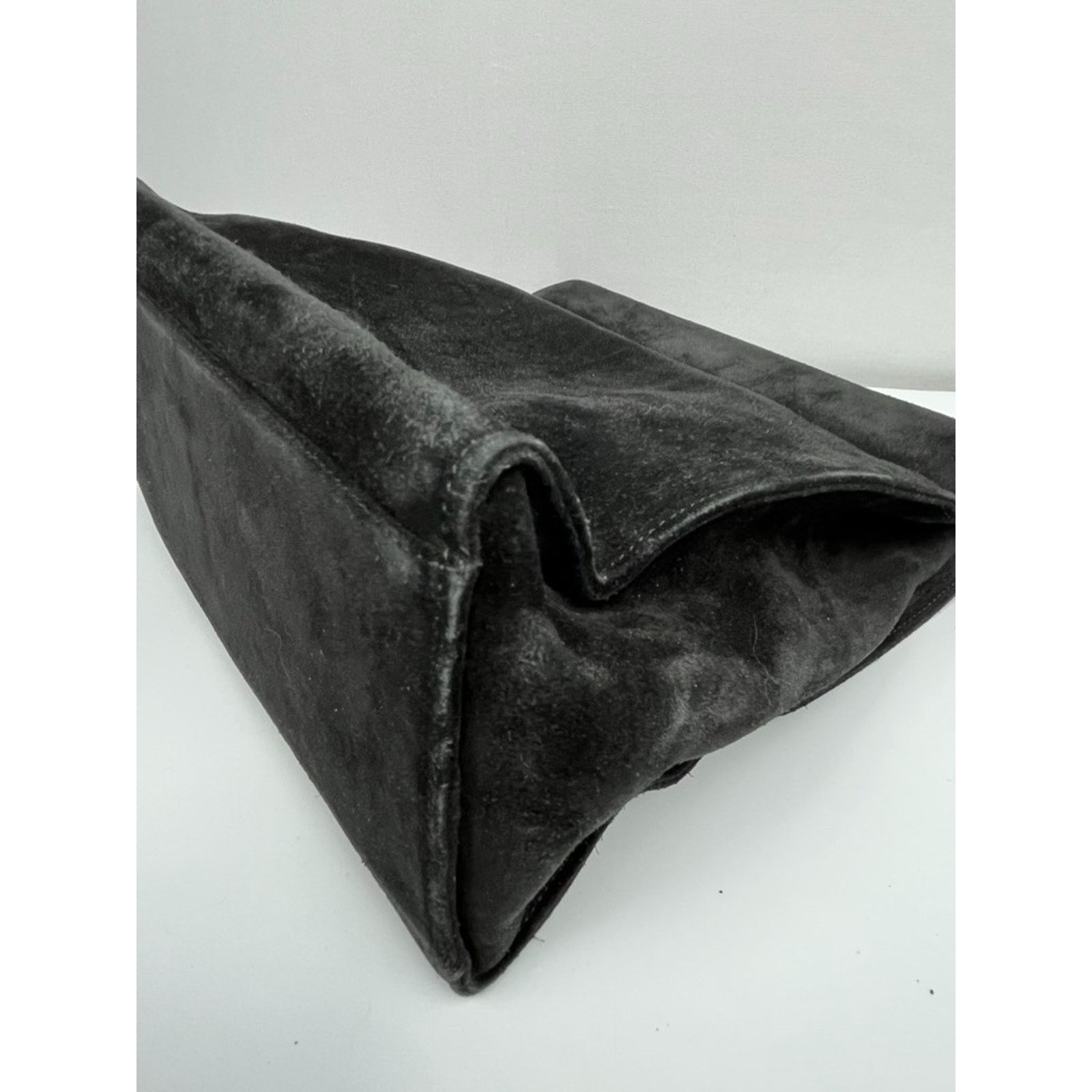 Gucci Gucci Black Suede Silver-Tone Handle Bag Vintage Size ONE SIZE - 14 Thumbnail