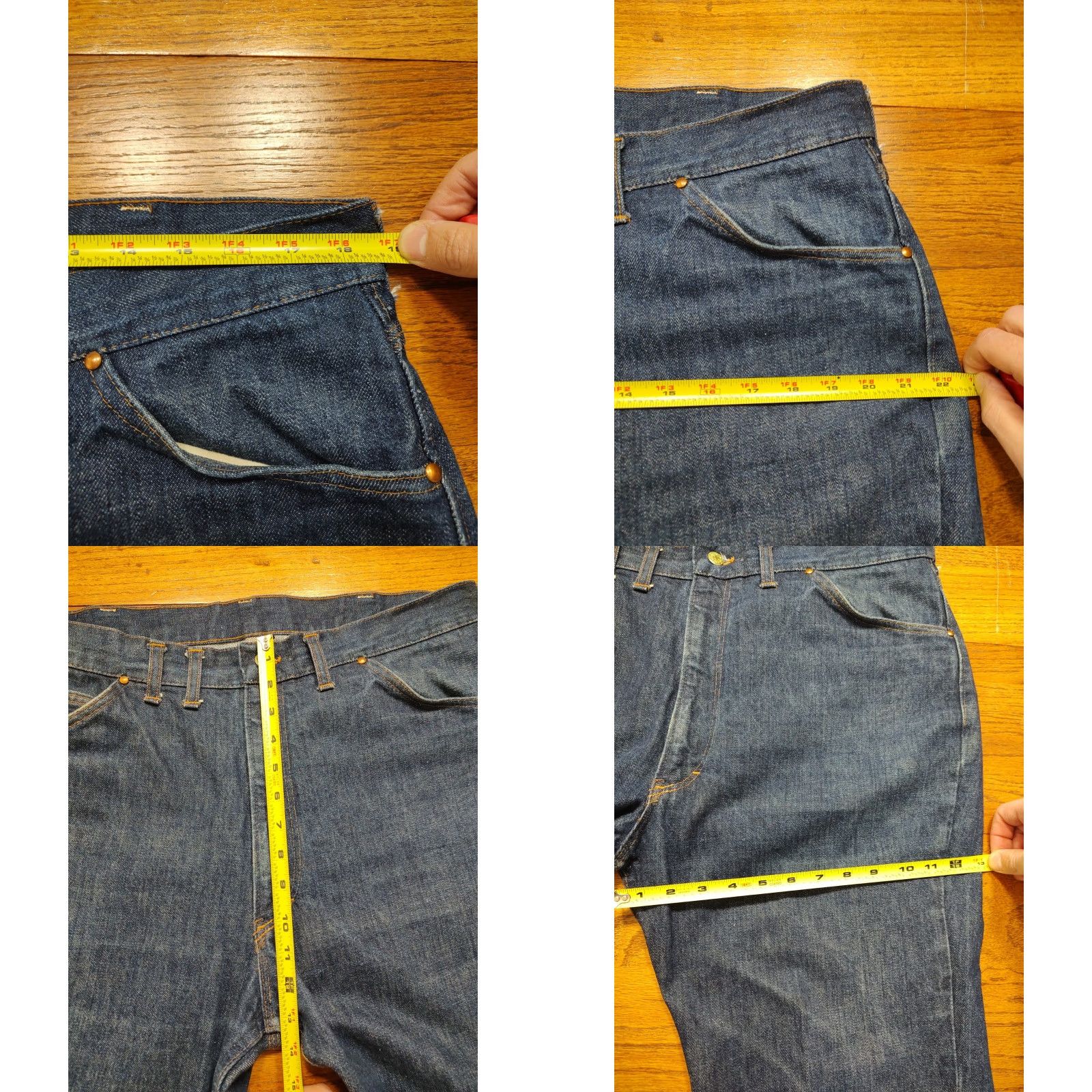Vintage VINTAGE OshKosh B'gosh Jeans 37x28 Denim Work Riveted 5-Pocket Bootcut USA Mens Size US 37 - 8 Thumbnail