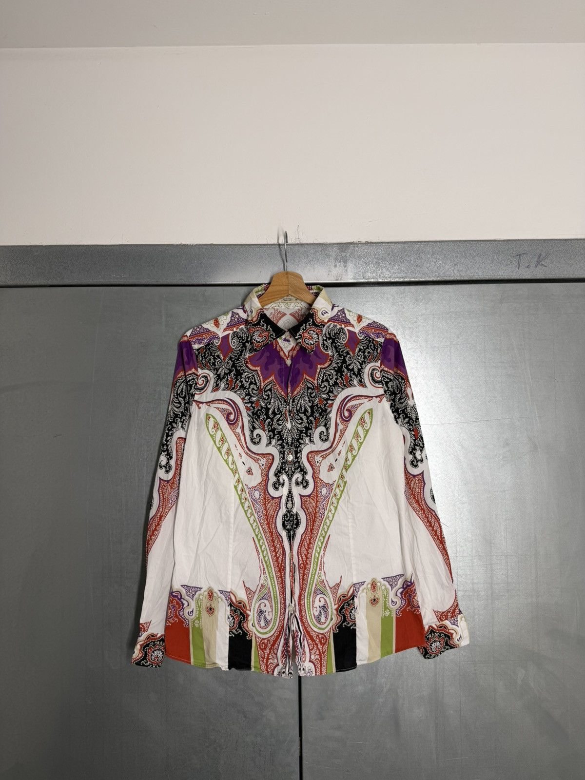 Etro Etro Overprinted Cotton Shirt Buttons Up Size US M / EU 48-50 / 2 - 1 Thumbnail