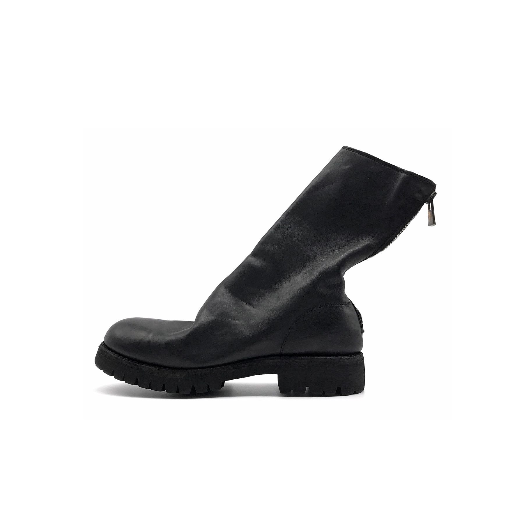 a*1様 新品　GUIDI PL2 ブラック　カモフラ加工　42 Guidi PL2 Full Grain Horse Front Zip Boot in Black | FWRD