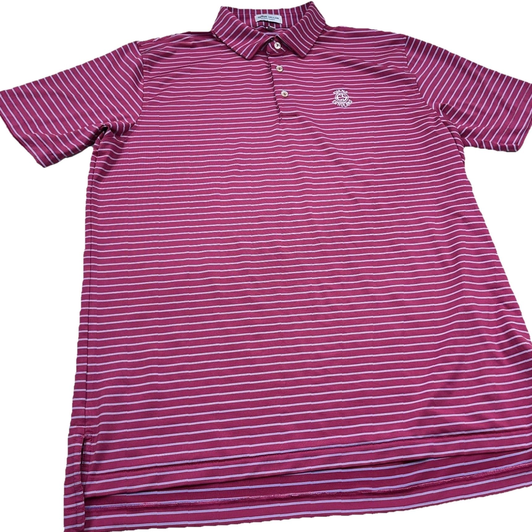 Peter Millar Peter Millar Polo Shirt Men Large Pink Striped Summer Comfort Wicking Quick Dry Breathable Logo Golf Casual Activewear Short Sleeve Size US L / EU 52-54 / 3 - 5 Thumbnail