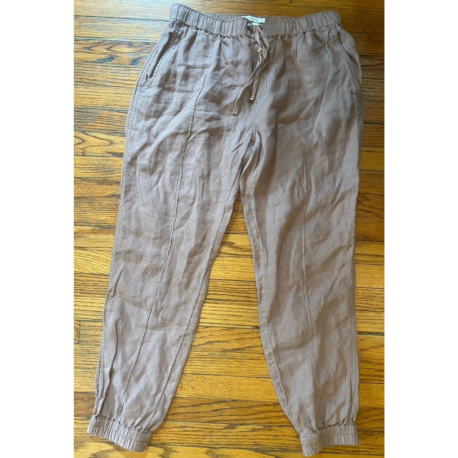 Cynthia Rowley Cynthia Rowley Pants Women's M Beige 100% Linen Jogger Size 30" / US 8 / IT 44 - 1 Thumbnail