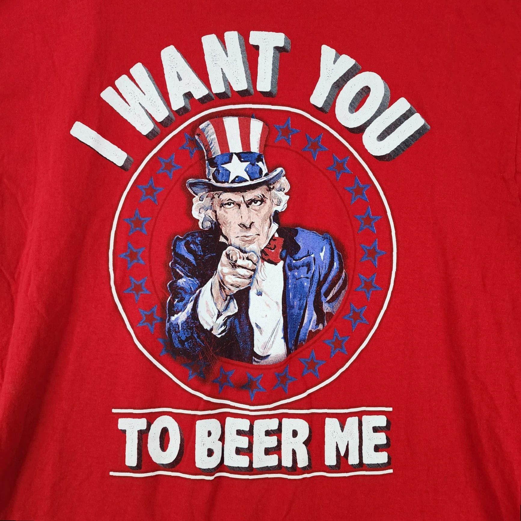 Fruit Of The Loom Fruit Of The Loom Mens Red I Want You To Beer Me Short Sleeve Tee XL Beer Mens Short Sleeve T-Shirt Red XL Size US 36 / EU 52 - 2 Thumbnail