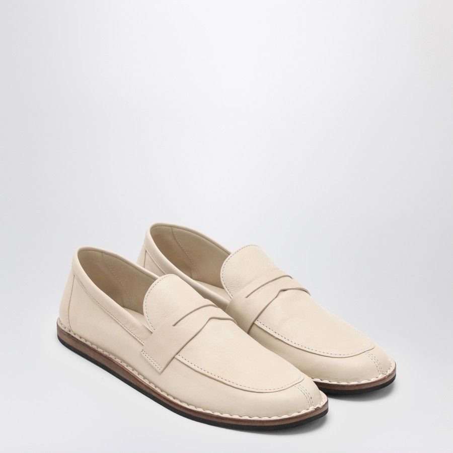 The Row o1d2blof1024 Cary Leather Tofu Loafers in Beige Size US 6 / IT 36 - 1 Thumbnail