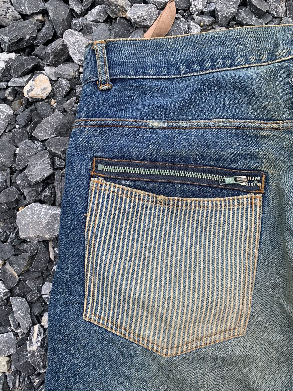 Kapital RARE💥BRAITONE SELVEDGE JAPANESE DISTRESSED DENIM Size US 39 - 15 Thumbnail