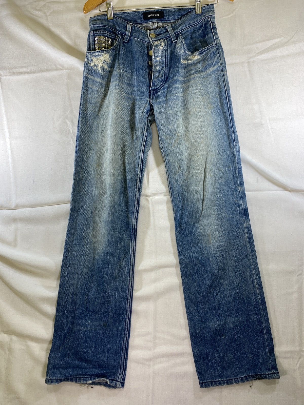 Zucca studded ripped denim Size US 30 / EU 46 - 1 Thumbnail