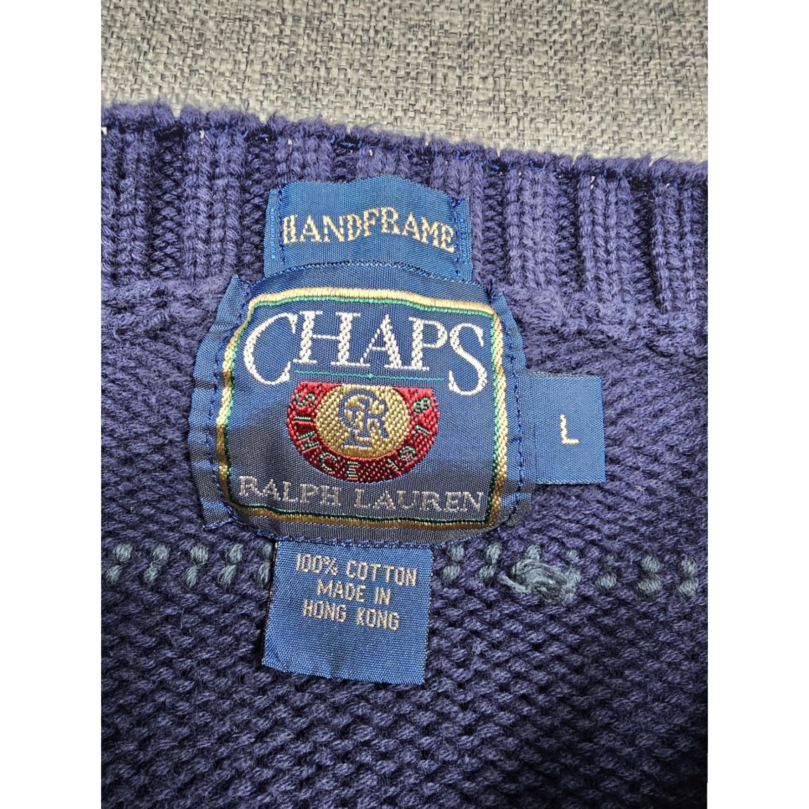 Ralph Lauren VINTAGE Chaps Ralph Lauren Sweater Mens Large Blue Aztec Geometric Knit Crewneck Size US L / EU 52-54 / 3 - 3 Thumbnail