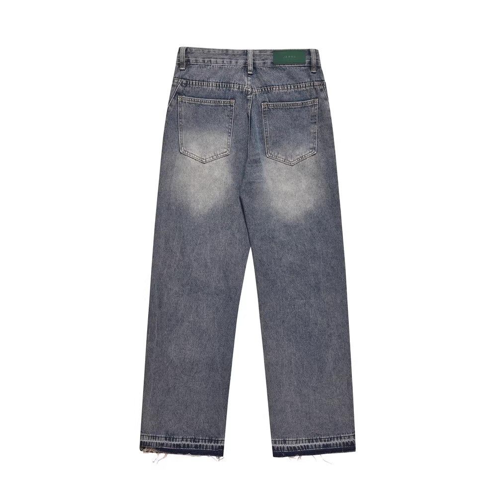 Japanese Brand × Jean Men's retro washed distressed straight jeans loose Size US 32 / EU 48 - 2 Thumbnail