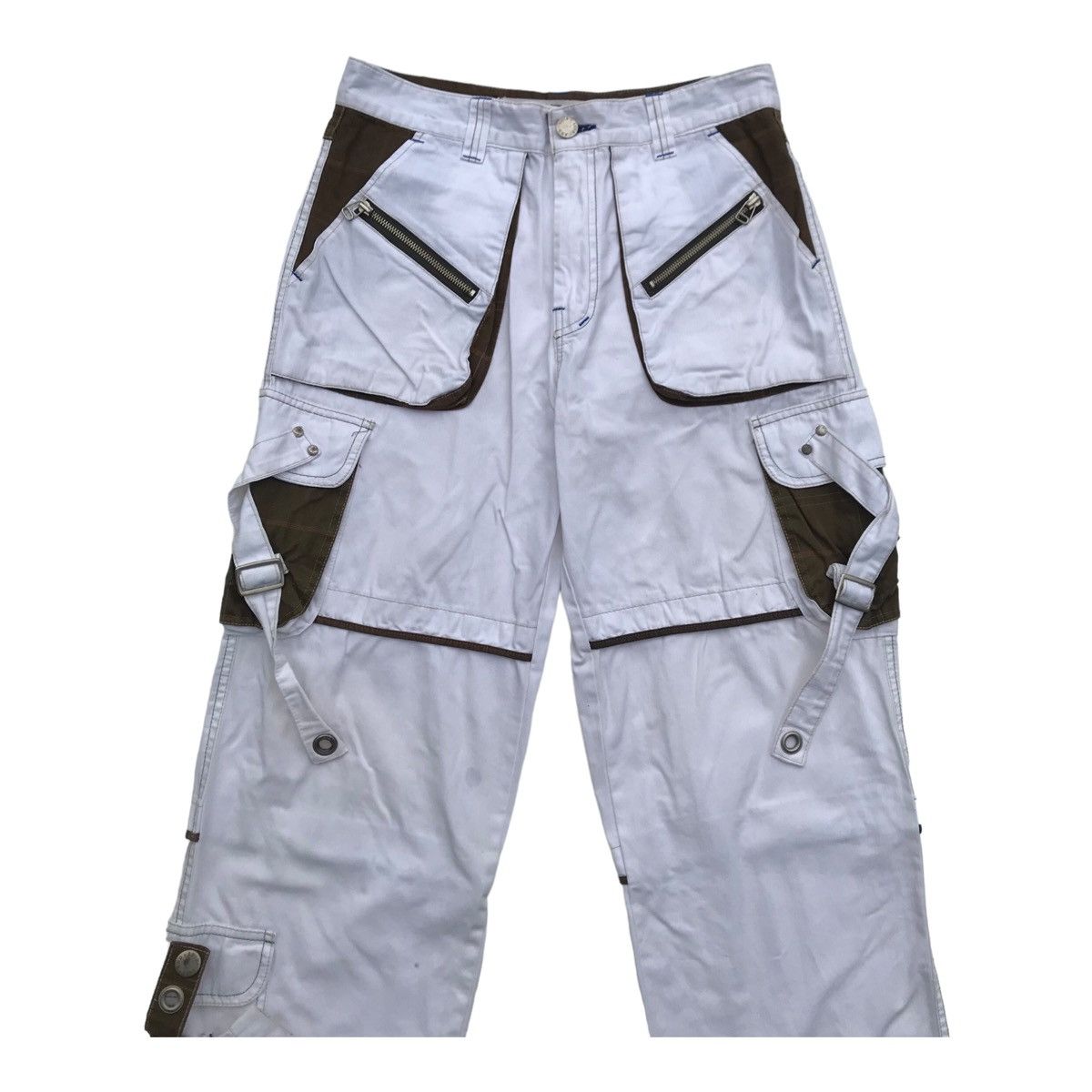 Japanese Brand Blue Luis White Tactical Multipocket Cargo Streetwear Pants Size US 31 - 2 Thumbnail