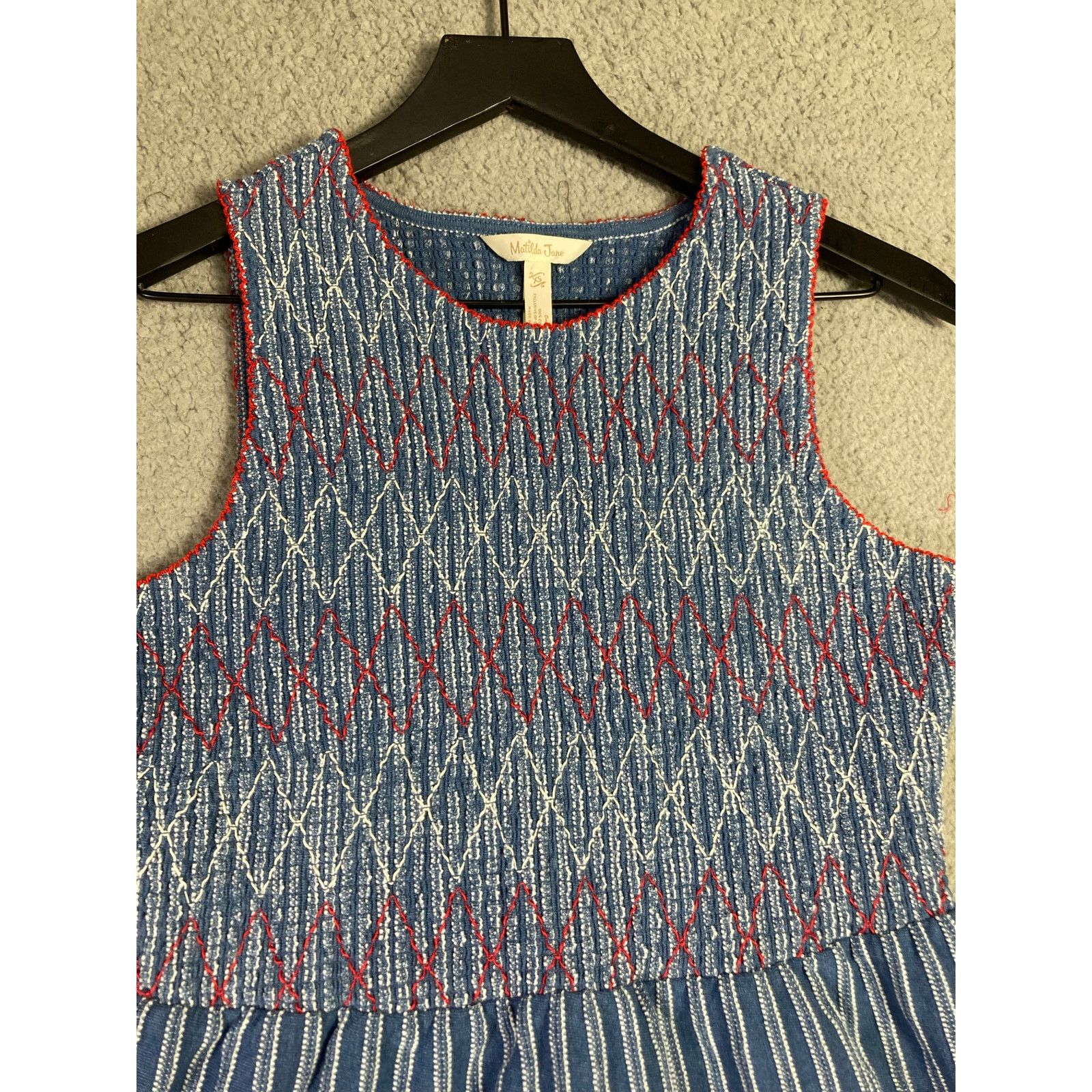 Other Matilda Jane Women's XS Blue Striped Smocked Tank Top Size XS / US 0-2 / IT 36-38 - 4 Thumbnail