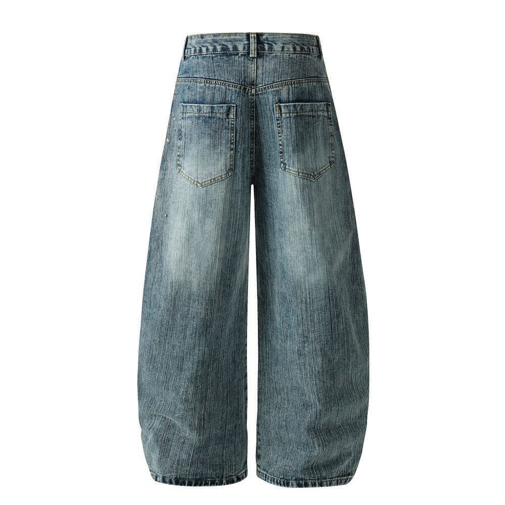 Jean Men's loose washed distressed scimitar jeans Size US 32 / EU 48 - 2 Thumbnail