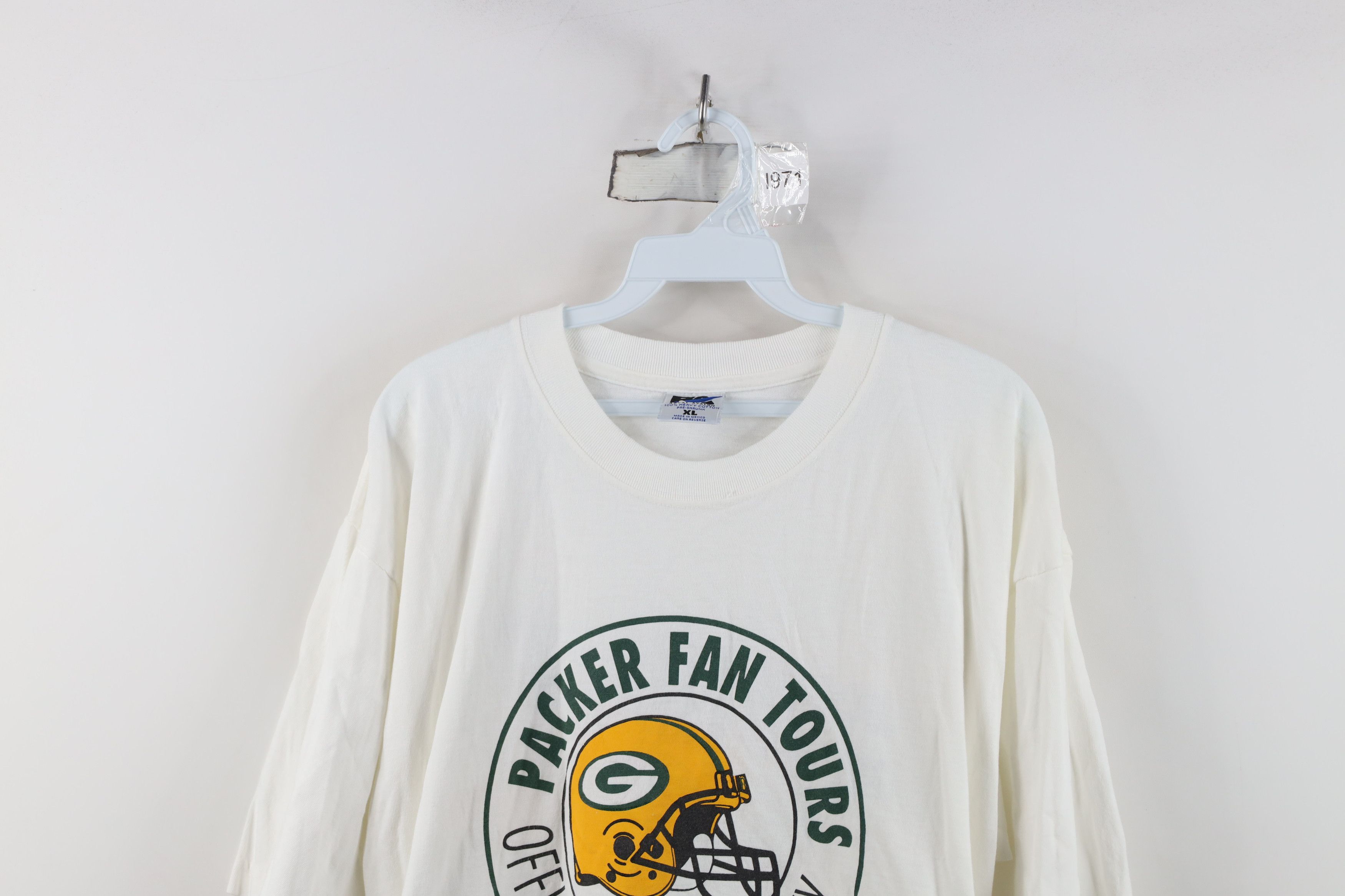 Vintage Vintage 90s Tours Green Bay Packers Football T-Shirt White Size US XL / EU 56 / 4 - 2 Thumbnail