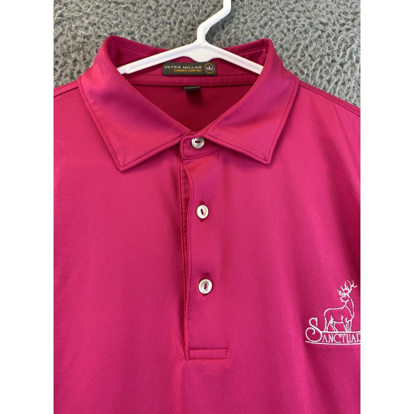 Peter Millar VINTAGE Peter Millar Polo Shirt Adult Large Magenta Mens Polo Shirt 90-3 Mens Golf Casual Size US L / EU 52-54 / 3 - 3 Thumbnail