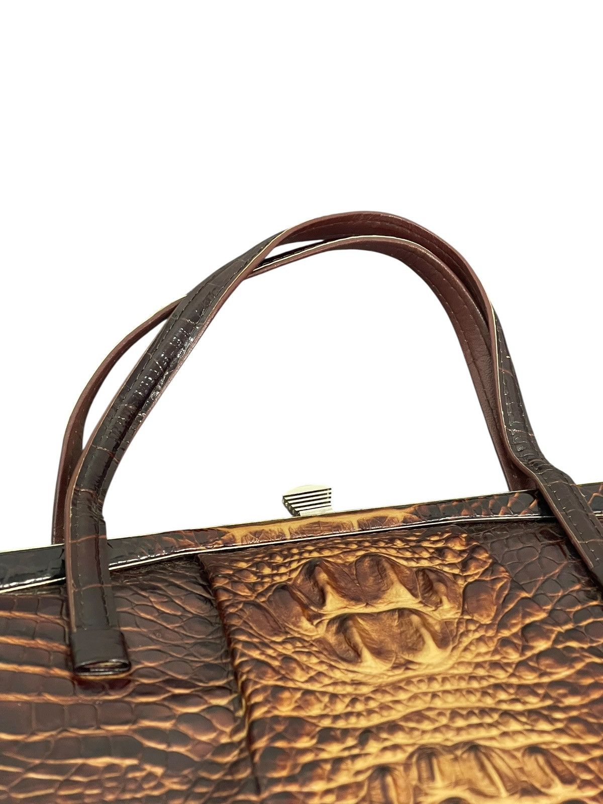 Genuine Leather Crocodile Skin Leather Vtg 60s Kawano Japan Hand Bag 8🟩 Size ONE SIZE - 11 Thumbnail