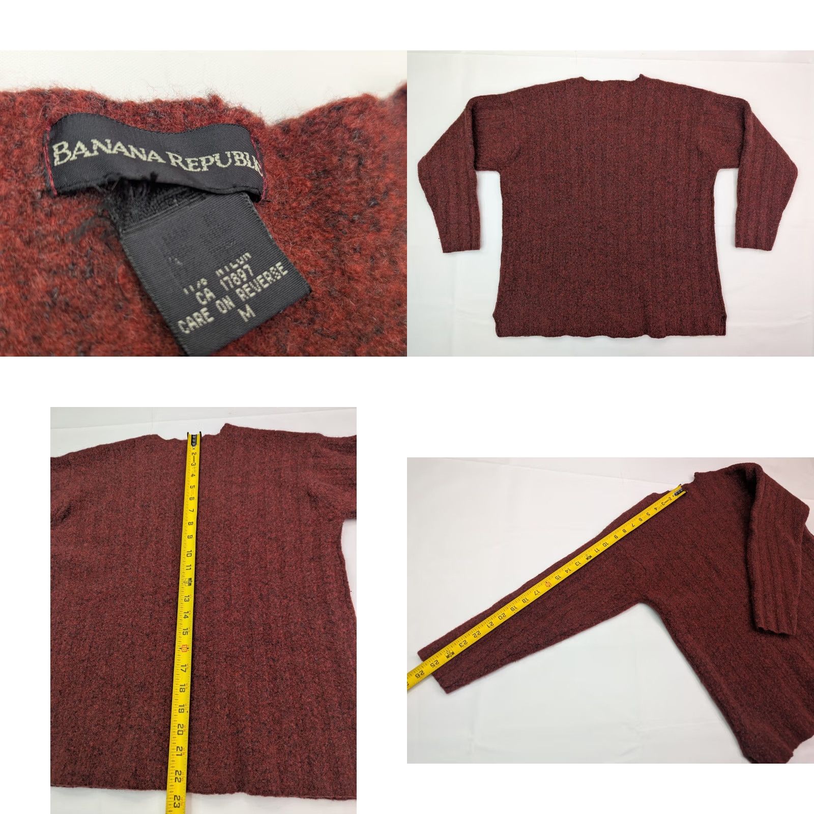 Banana Republic Banana Republic Sweater Womens M Red Wool Blend Flannel Pullover Women Orange Thermal Size M / US 6-8 / IT 42-44 - 8 Thumbnail