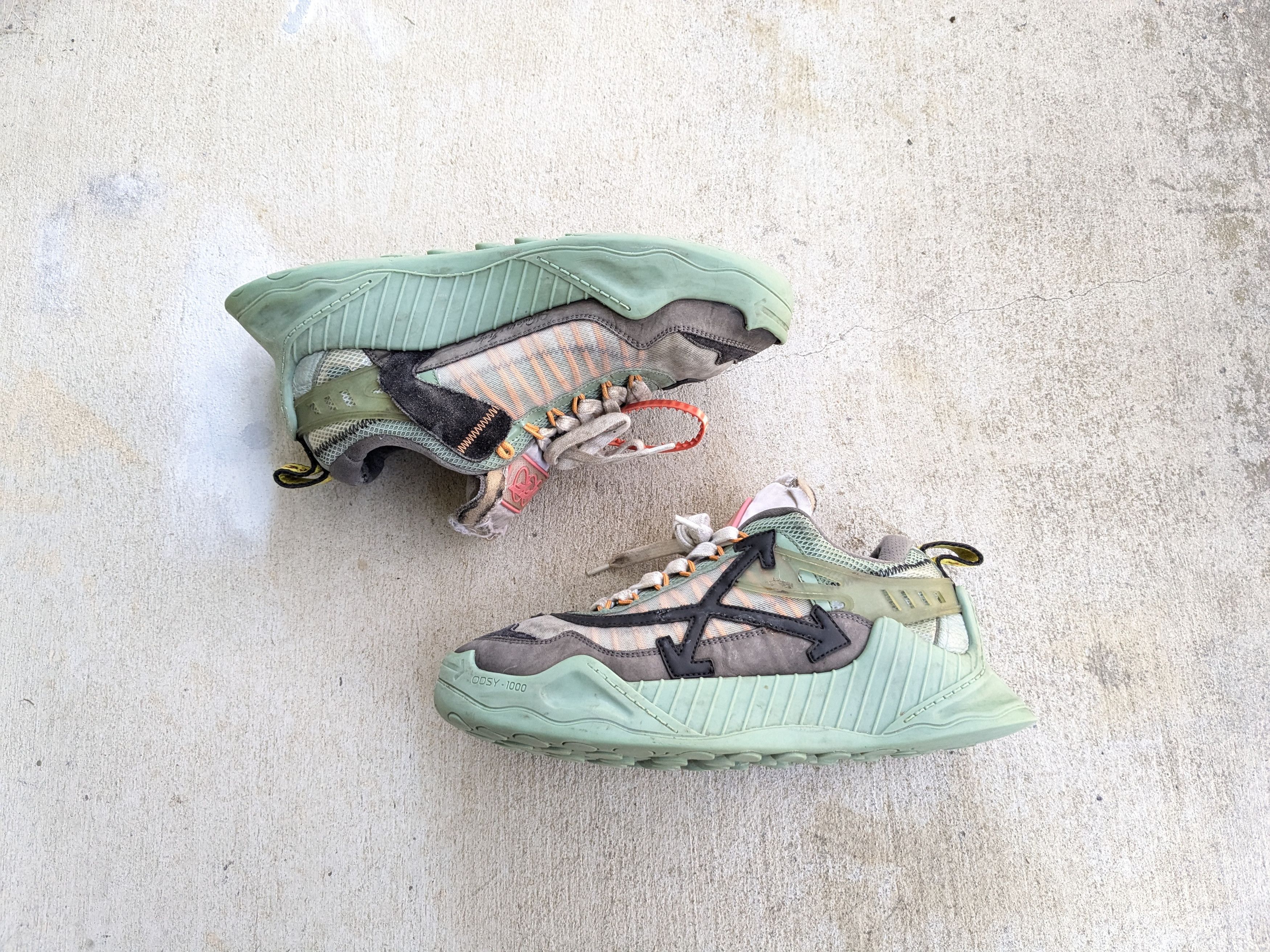 Off-White Off-White Odsy-1000 Sneakers Gray Green 7 40 Virgil Abloh Size US 7 / EU 40 - 1 Thumbnail