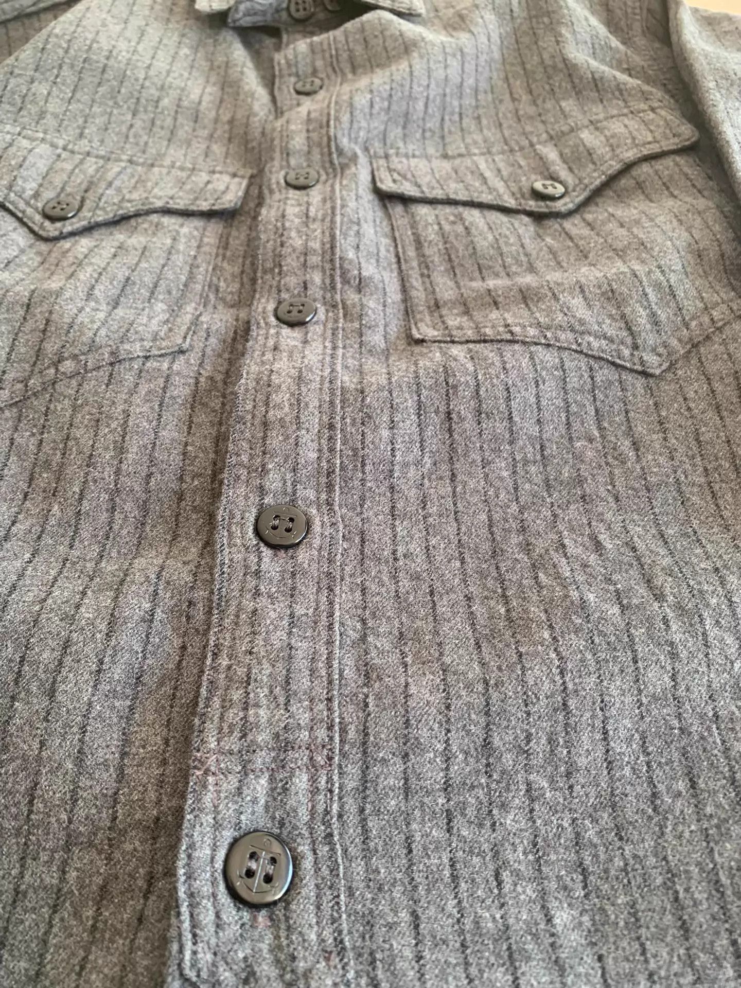Freewheelers FREEWHEELERS U.S. NAVY OFFICER STRIPED COTTON WOOL SHIRT Size US XL / EU 56 / 4 - 3 Thumbnail